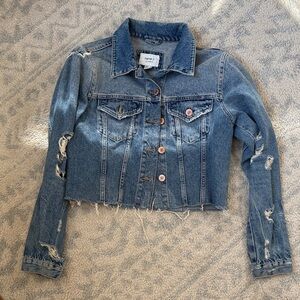 Forever 21 Blue Distressed Jean Jacket size medium